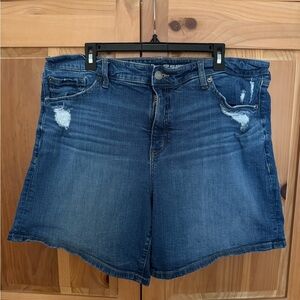 Torrid Dark Blue Distressed Denim Shorts